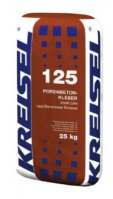 Клей для газобетона тонкослойный KREISEL 125 PORENBETONKLEBER, 25 кг фото 0